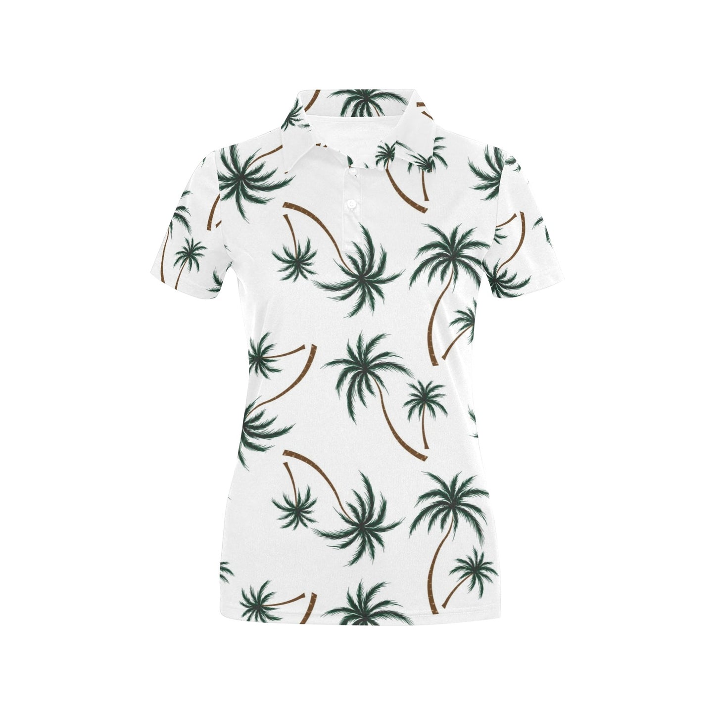 Palm Tree Pattern Print Design PT07 Women's Polo Shirt