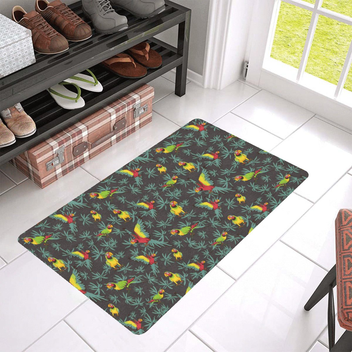 Parrot Themed Print Rubber Doormat