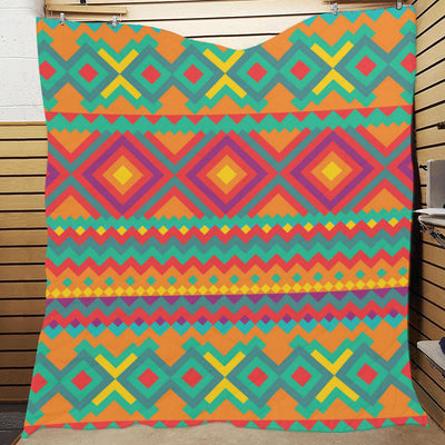 Mexican Pattern Print Design 04 Premium Quilt