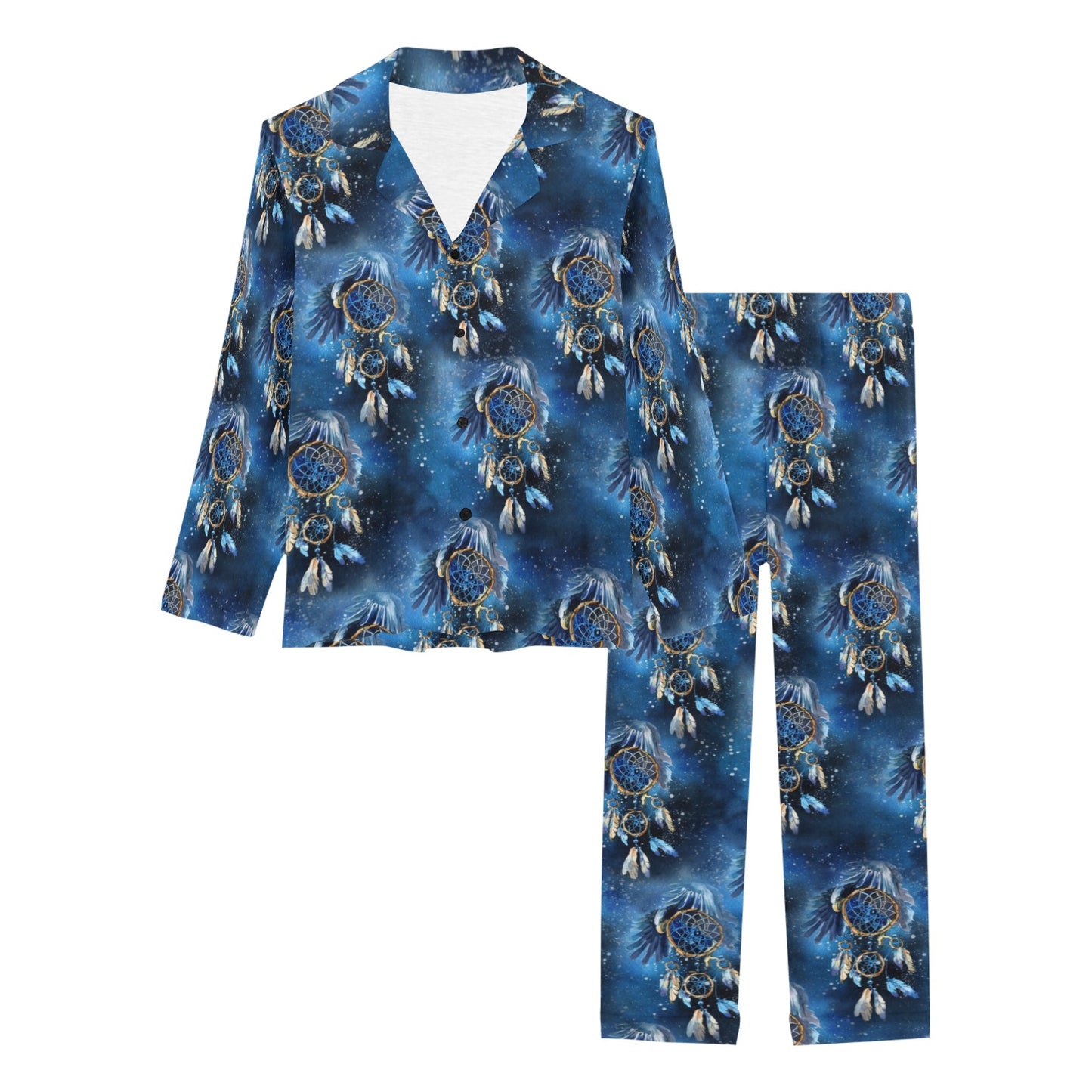 Eagles Dream Catcher Themed Women's Long Pajama Set