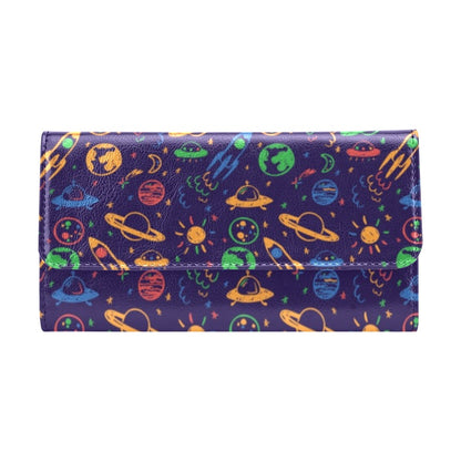 UFO Space Rocket Print Design LKS302 Women's Trifold Wallet