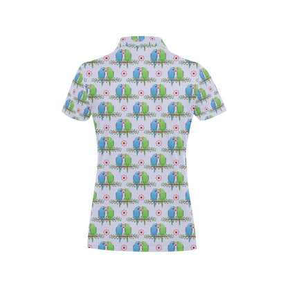 Budgerigar Pattern Print Design 05 Women's Polo Shirt