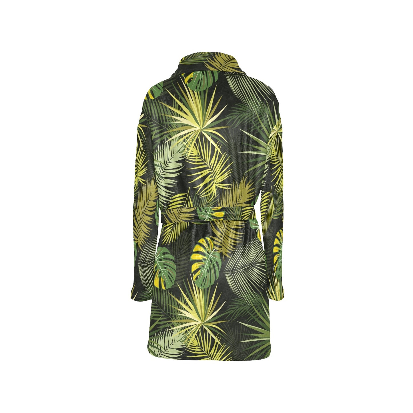 Palm Leaf Pattern Print Design A05 Women's Fleece Robe