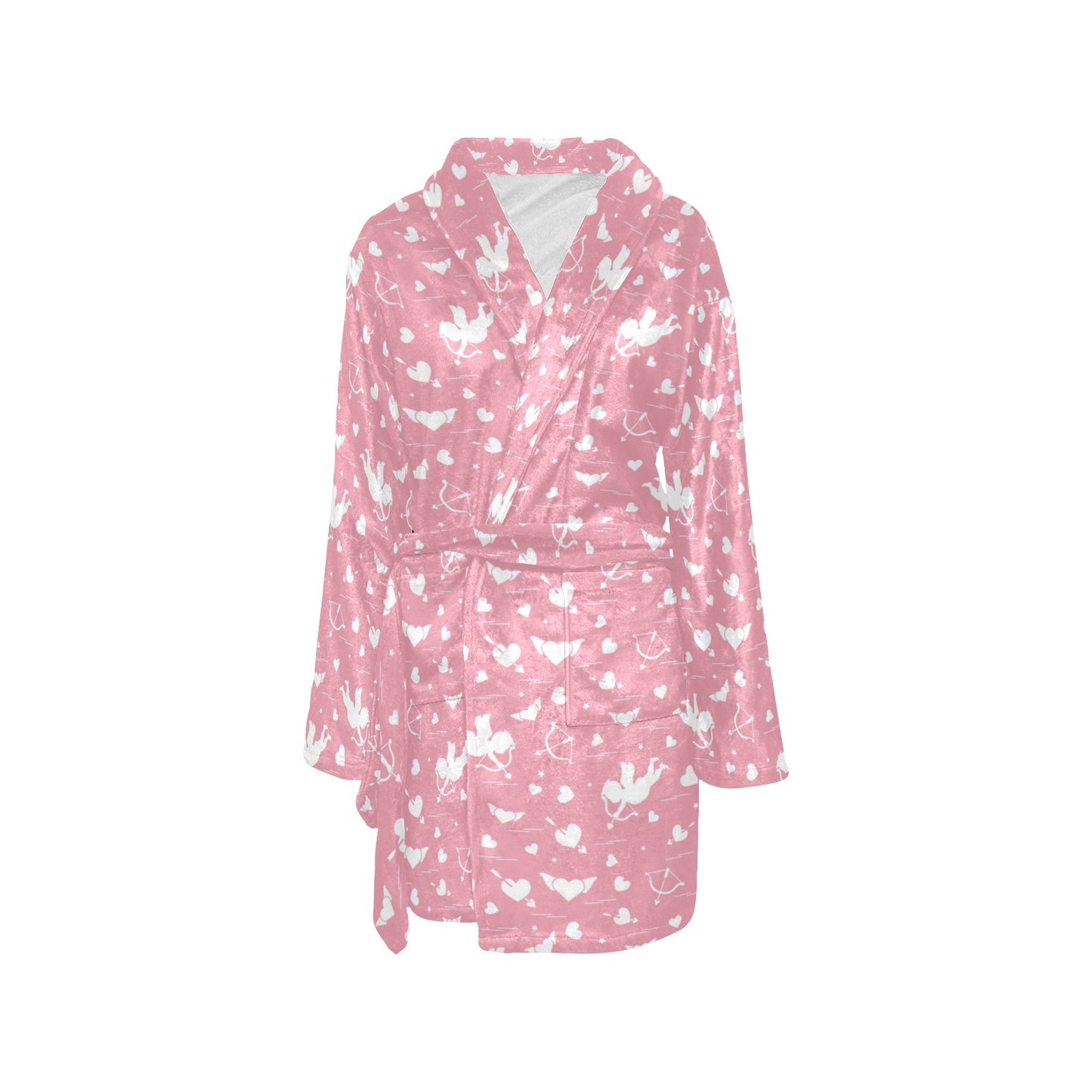 Cupid Pattern Print Design 03 Women's Fleece Robe
