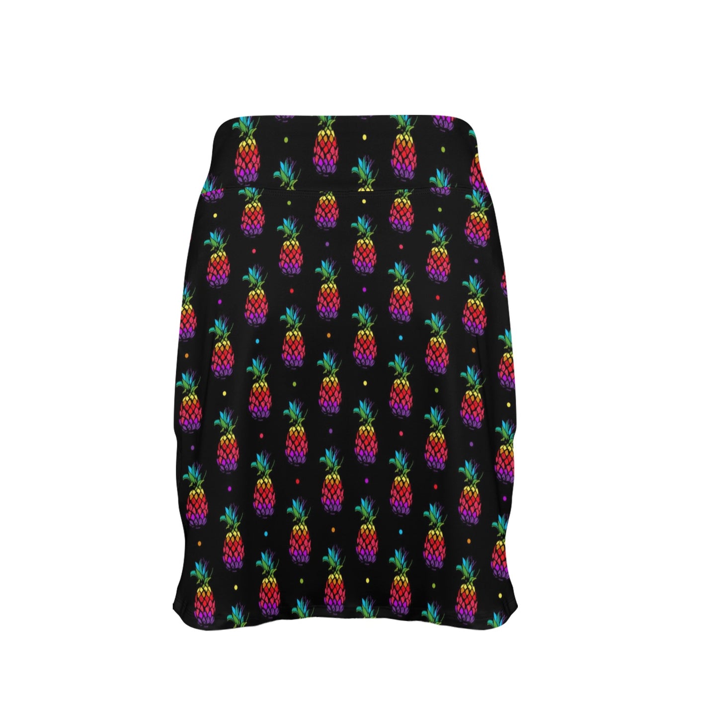 Pineapple Rainbow Dot Print 17" Golf & Pickleball Skort with Pockets