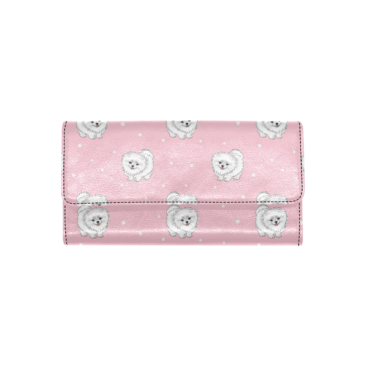 Pomeranians Pattern Print Design A02 Women's Trifold Wallet