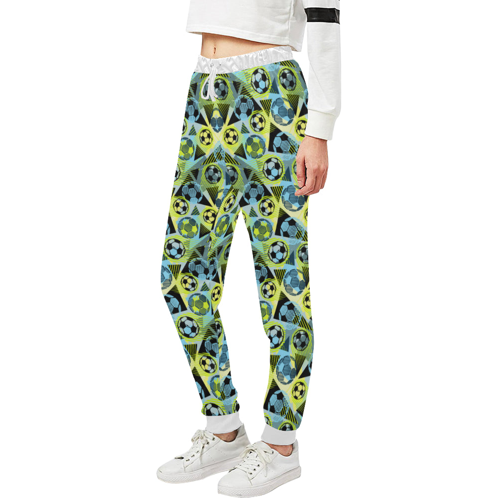 Soccer Ball Themed Print Design Unisex Sweatpants