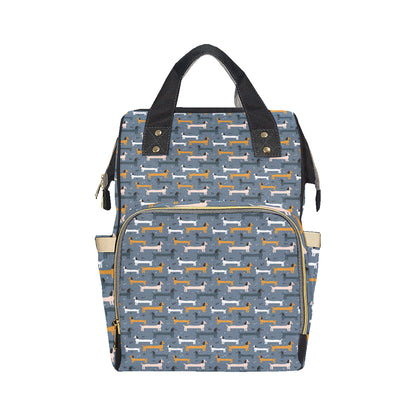 Dachshund Pattern Print Design 012 Diaper Bag Backpack
