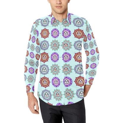 Third Eye Print Design LKS302 Men's Long Sleeve Dress Shirt