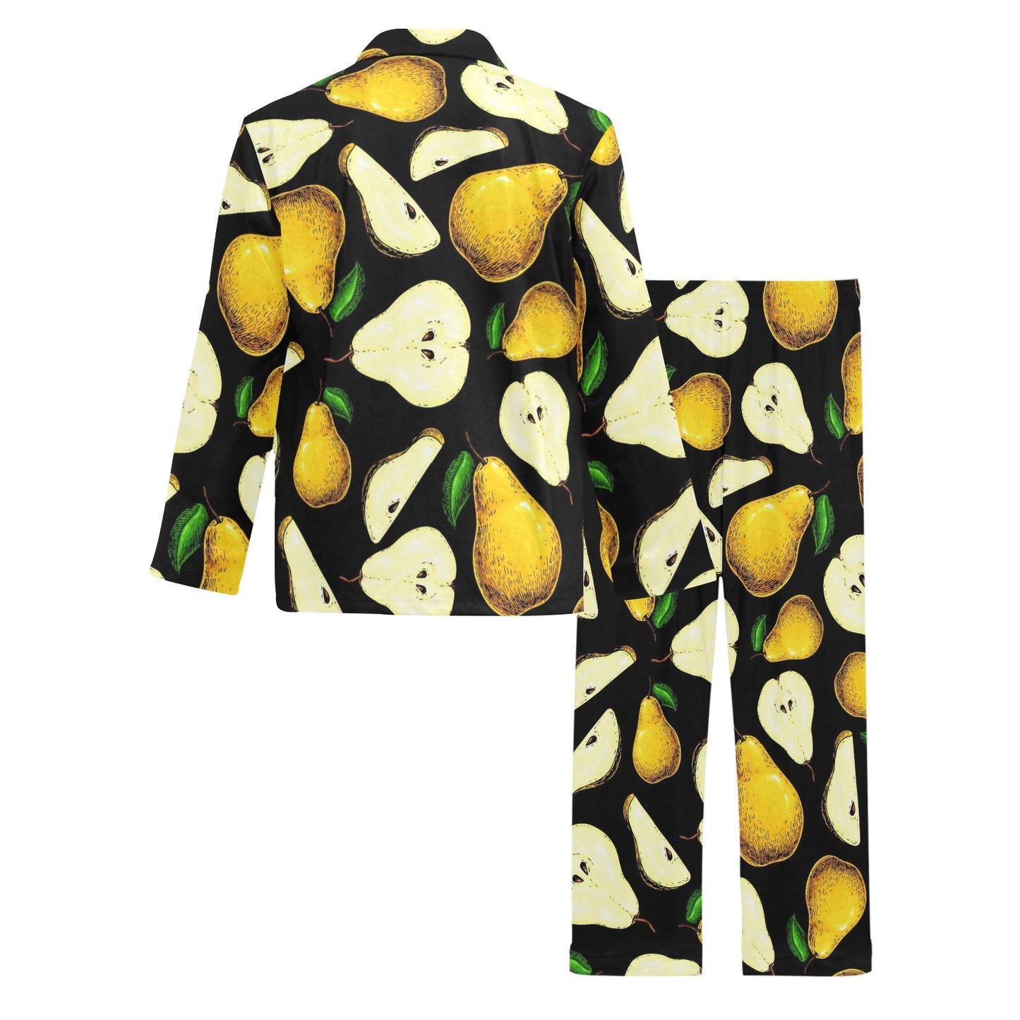 Pear Pattern Print Design PE01 Men's Long Pajama Set