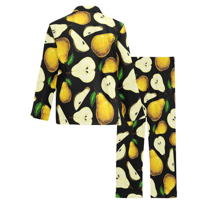 Pear Pattern Print Design PE01 Men's Long Pajama Set