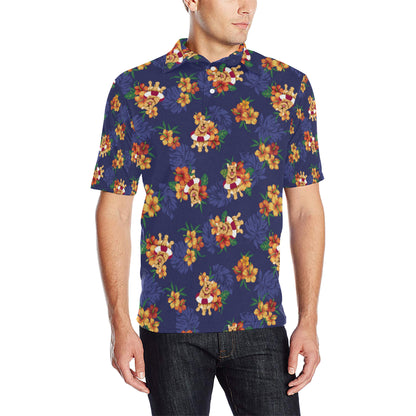 Hawaiian Themed Pattern Print Design H02 Men Polo Shirt