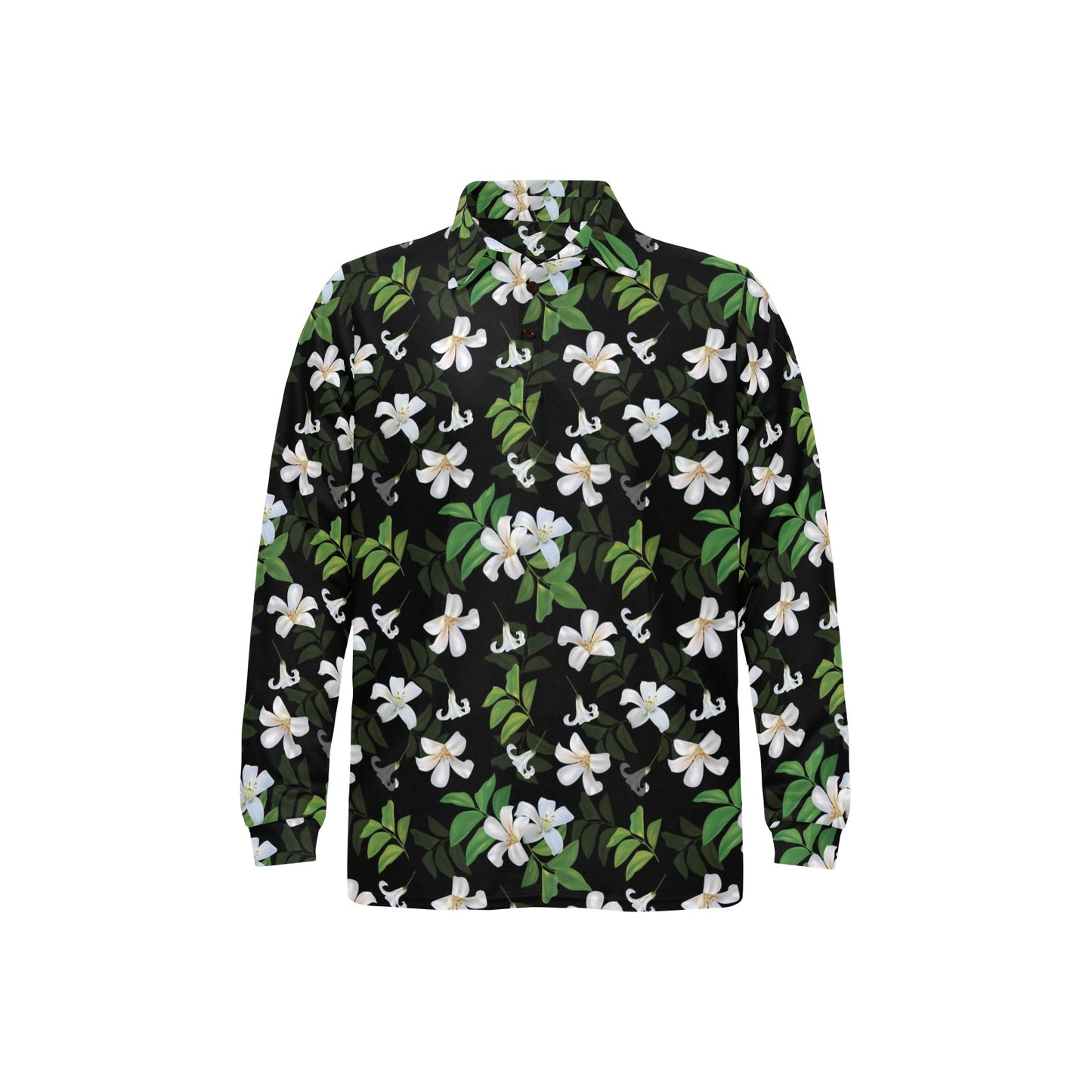 Sampaguita Print Design LKS301 Long Sleeve Polo Shirt For Men's