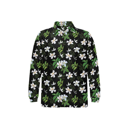 Sampaguita Print Design LKS301 Long Sleeve Polo Shirt For Men's