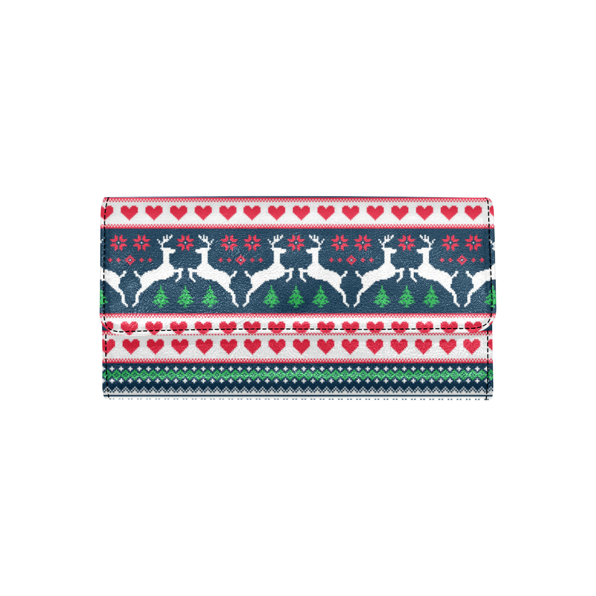 Reindeer Pattern Print Design 03 Women's Trifold Wallet
