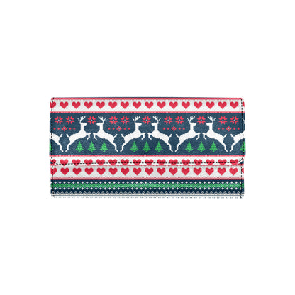 Reindeer Pattern Print Design 03 Women's Trifold Wallet