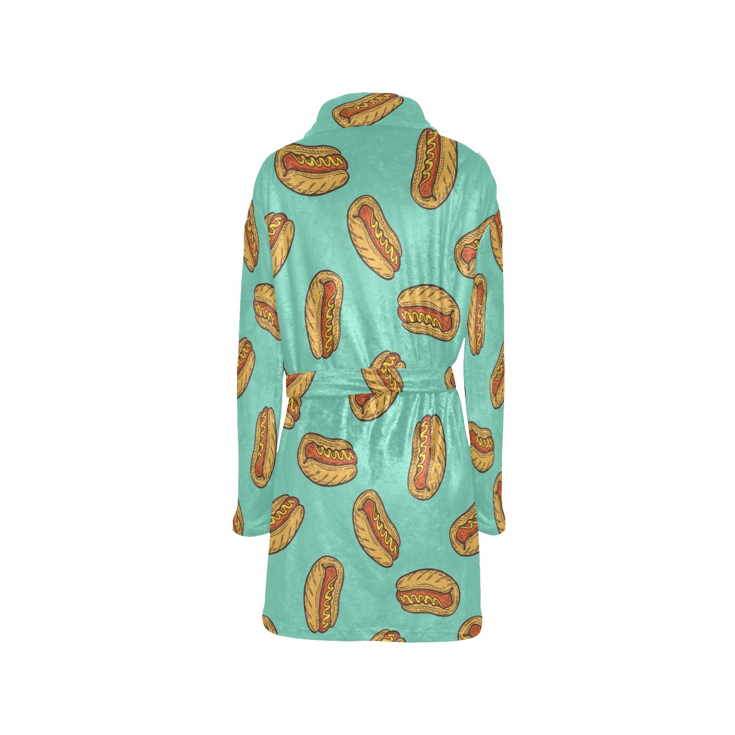 Hot Dog Pattern Print Design 04 Women's Fleece Robe