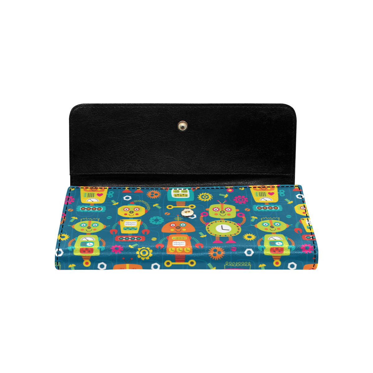 Robot Pattern Print Design A04 Women's Trifold Wallet