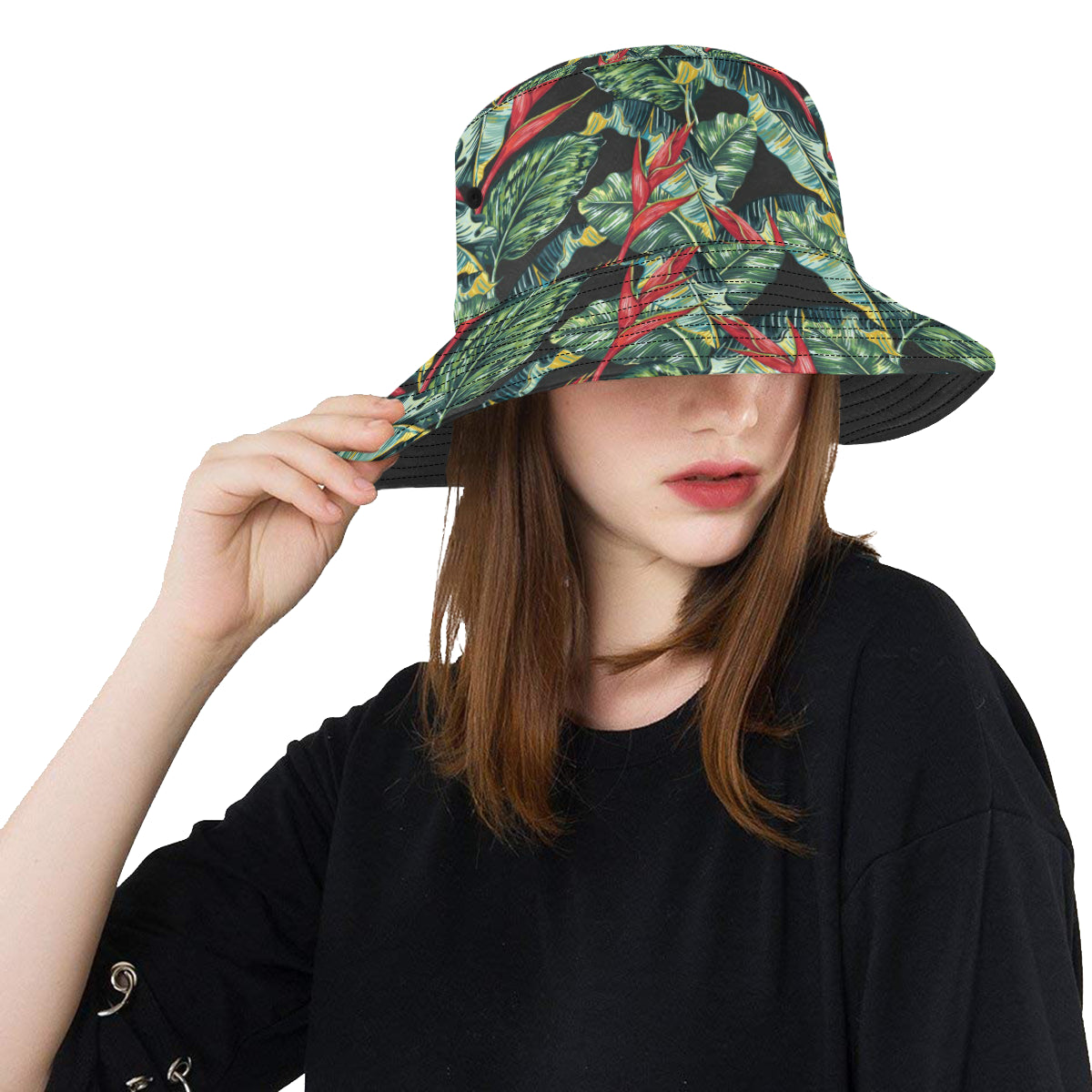 Bird Of Paradise Pattern Print Design BOP06 Unisex Bucket Hat