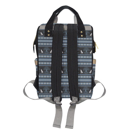 Wolf Tree of Life Knit Design Print Diaper Bag Backpack