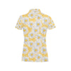 Daisy Yellow Watercolor Print Pattern Women's Polo Shirt