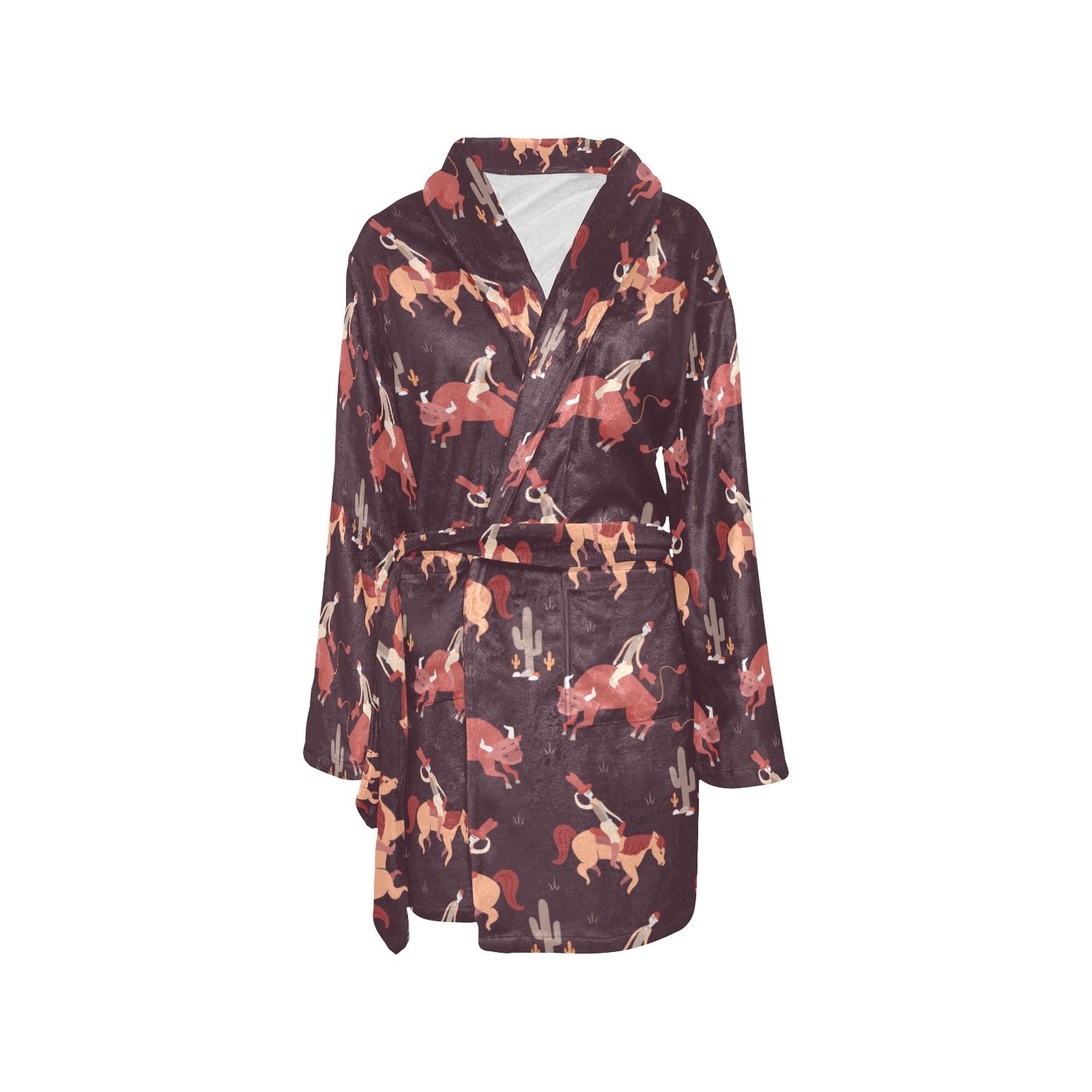 Rodeo Pattern Print Design A01 Women's Fleece Robe