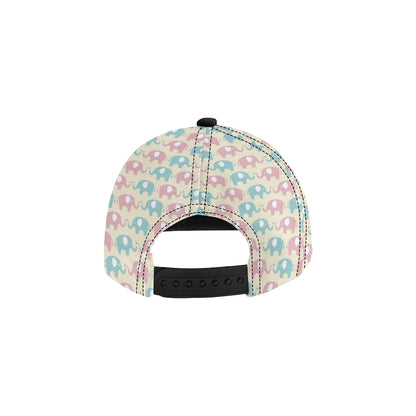 Elephant Baby Pastel Print Pattern Snapback Cap