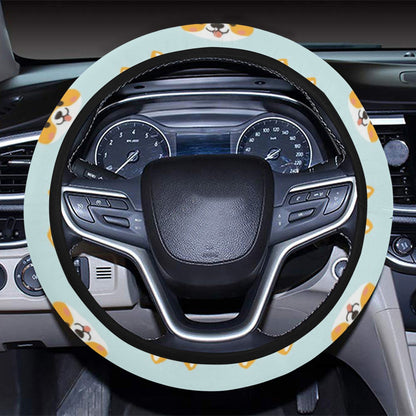 Shiba Inu Print Design LKS301 Steering Wheel Cover with Elastic Edge