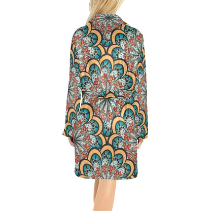Mandala Pattern Print Design 01 Women's Fleece Robe