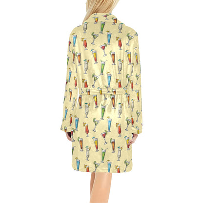 Cocktail Pattern Print Design 02 Women's Fleece Robe