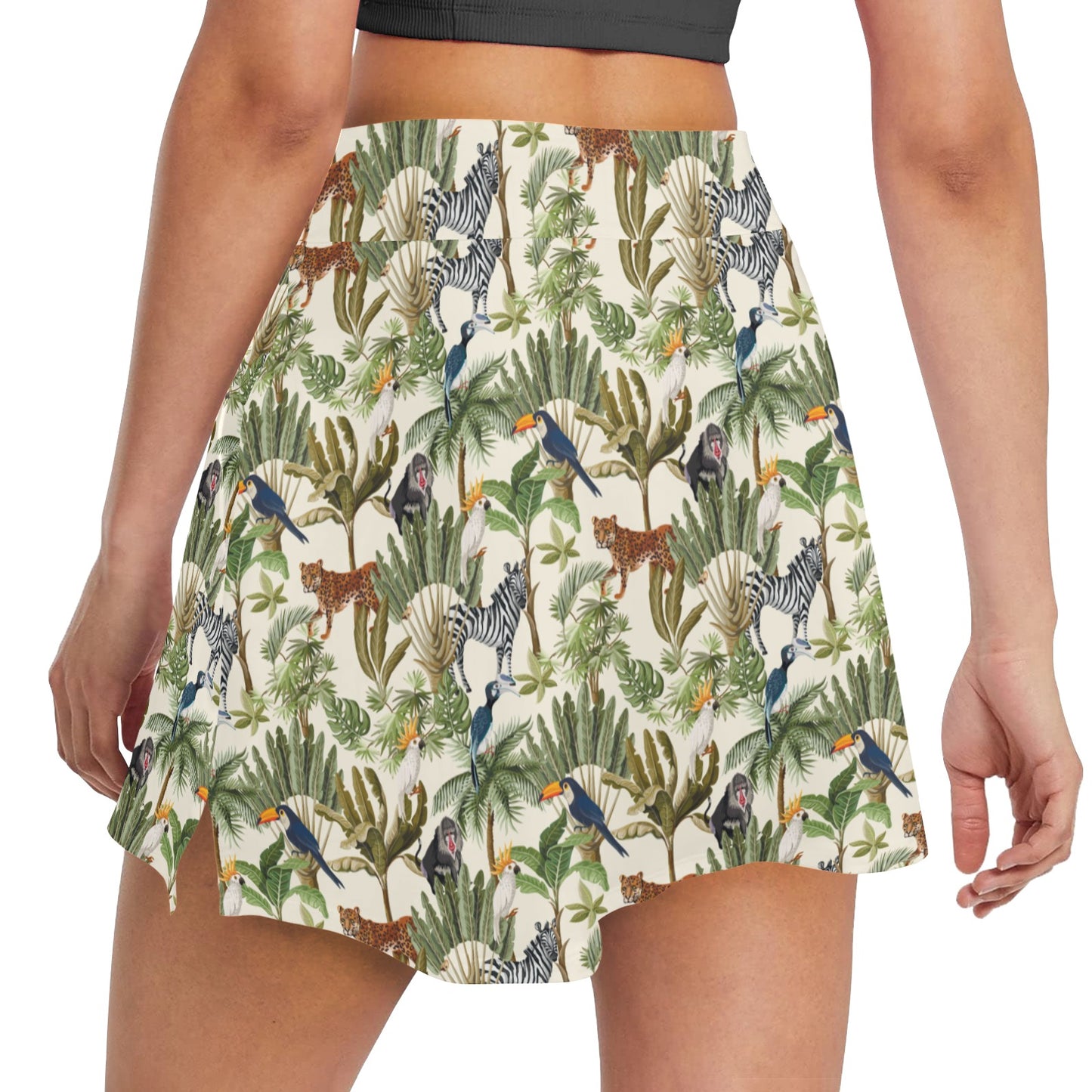 Safari Animal Print Design LKS304 Women's Golf Skirt with Pocket