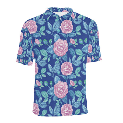 Camellia Pattern Print Design CM05 Men Polo Shirt