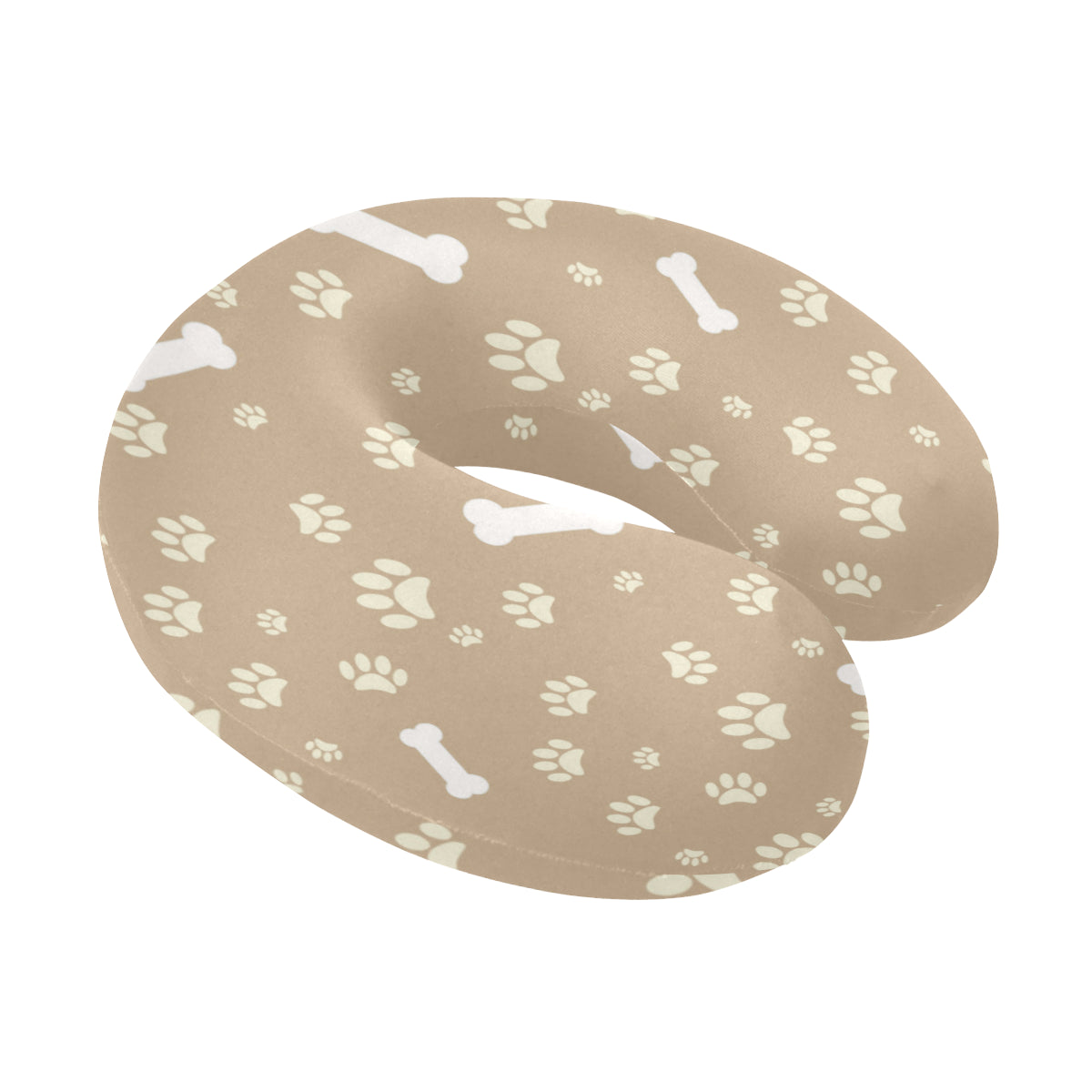 Dog Bone Paw Pattern Print Design 01 U-Shaped Travel Neck Pillow