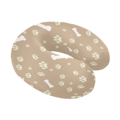 Dog Bone Paw Pattern Print Design 01 U-Shaped Travel Neck Pillow
