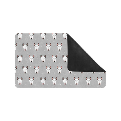 Bull Terrier Head Print Pattern Rubber Doormat