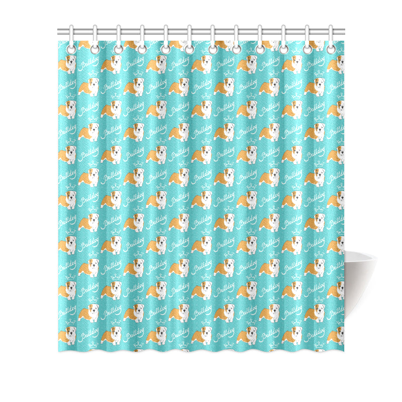 Bulldogs Pattern Print Design 05 Shower Curtain