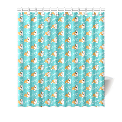 Bulldogs Pattern Print Design 05 Shower Curtain