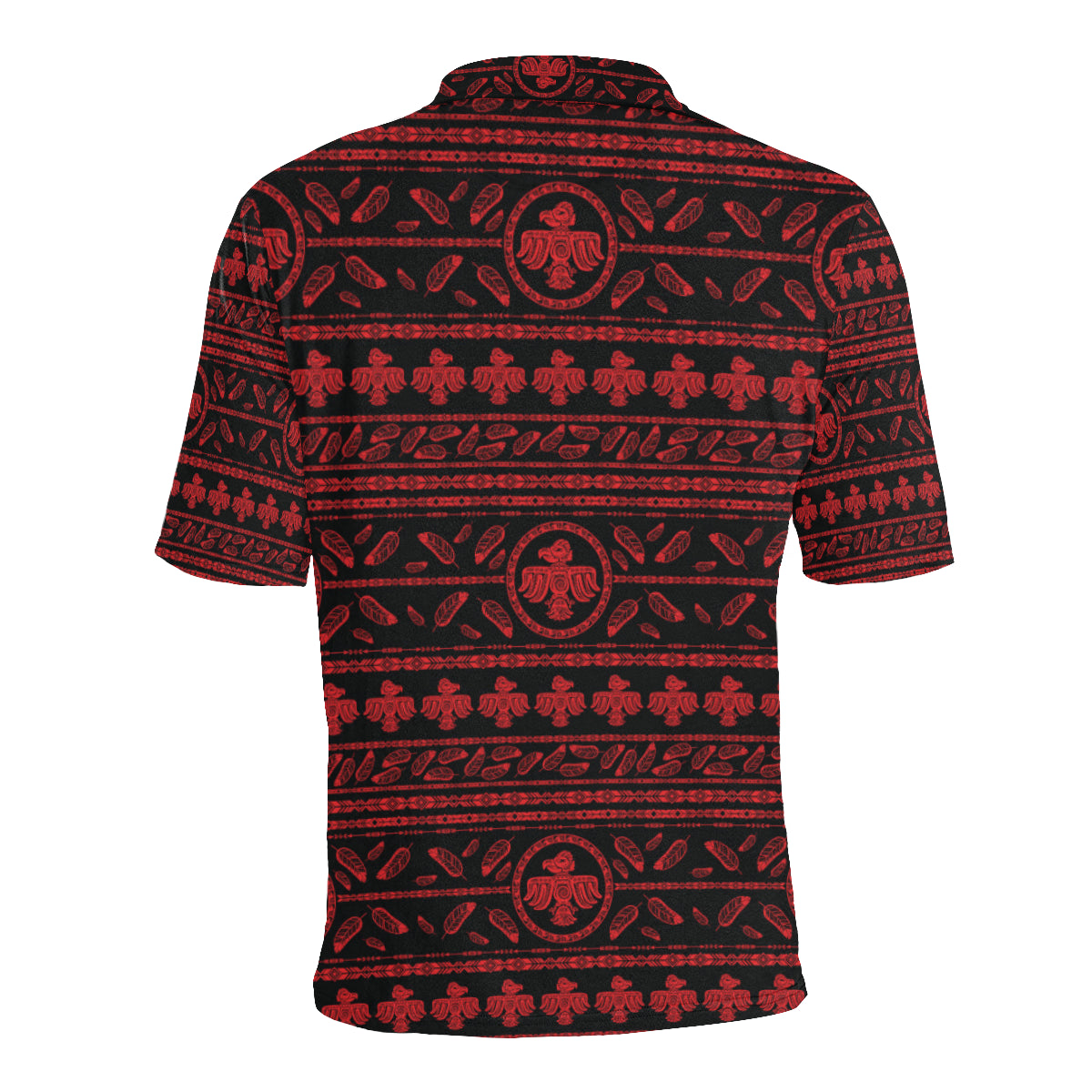 Native American Eagle Themed Print Men Polo Shirt