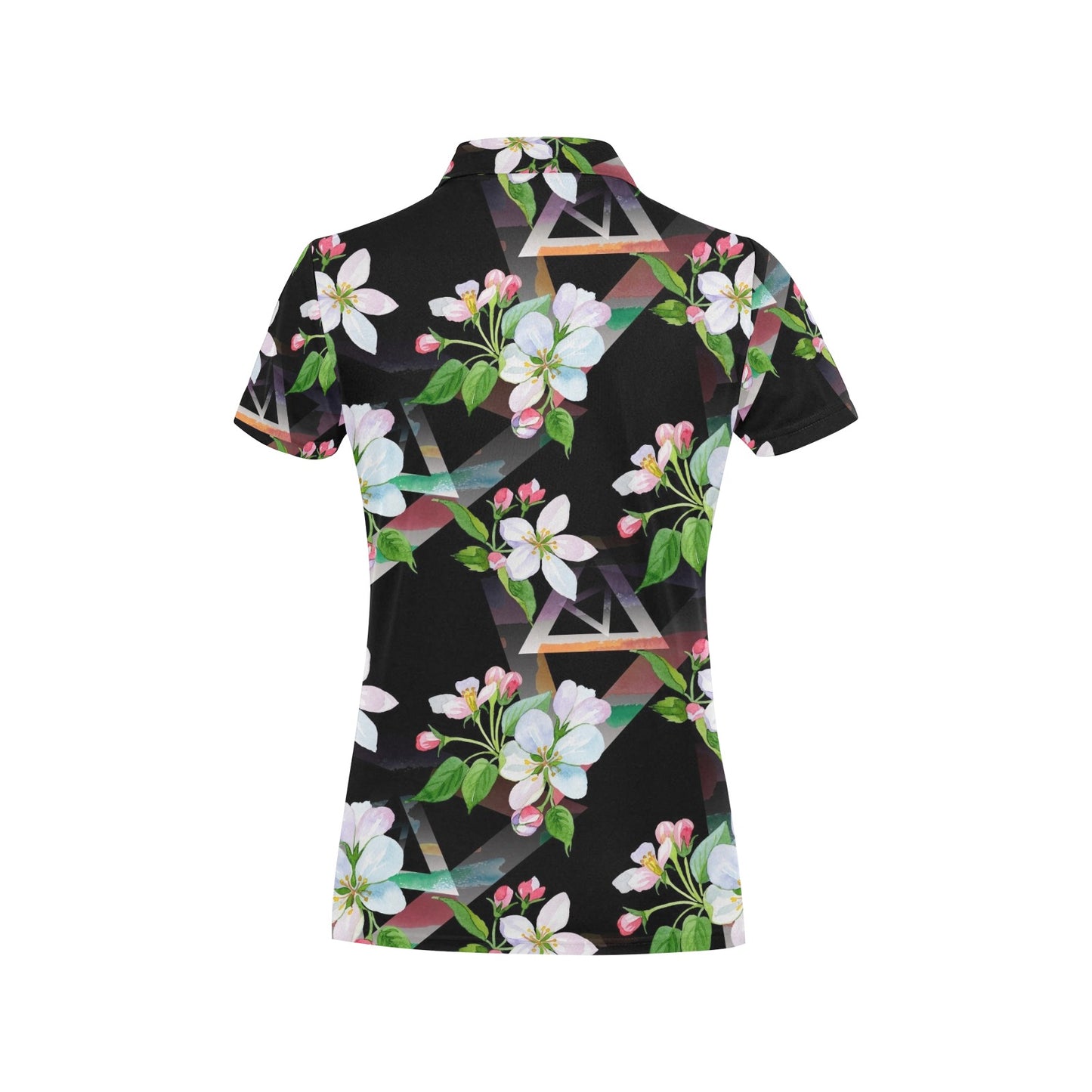 Apple blossom Pattern Print Design AB07 Women's Polo Shirt