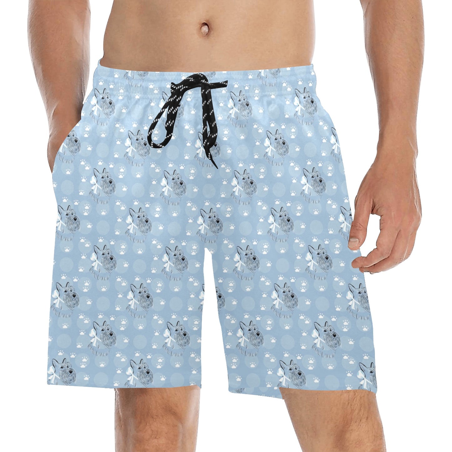 Scottish Terriers Print Design LKS308 Men's Swim Trunks Beach Shorts
