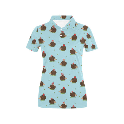 Hedgehog Print Design LKS402 Women's Polo Shirt