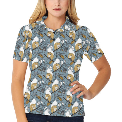 Squirrel Print Design LKS305 Women's Polo Shirt