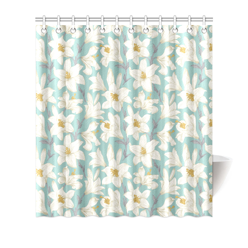 Lily Pattern Print Design 02 Shower Curtain