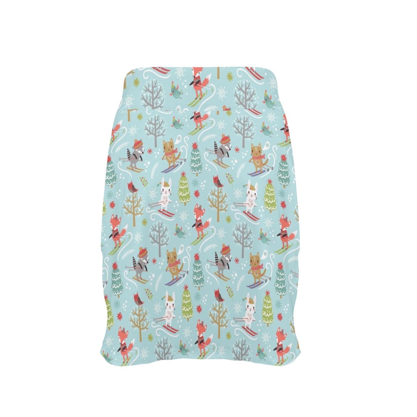 Ski Fox Cute Print Design LKS303 17" Golf & Pickleball Skort with Pockets