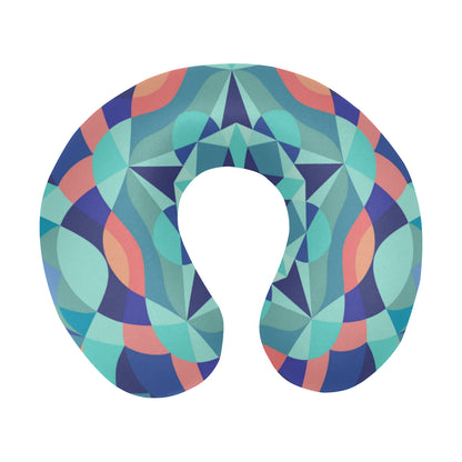 Kaleidoscope Pattern Print Design 03 U-Shaped Travel Neck Pillow
