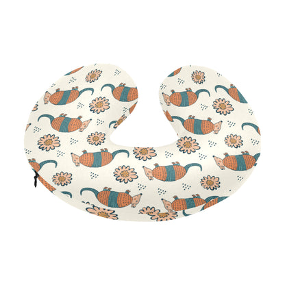 Armadillo Pattern Print Design 02 U-Shaped Travel Neck Pillow