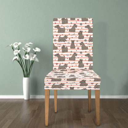 Scottish Terriers Print Design LKS3016 Dining Chair Slipcover