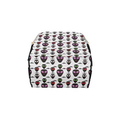 Alien Pattern Print Design 06 Diaper Bag Backpack