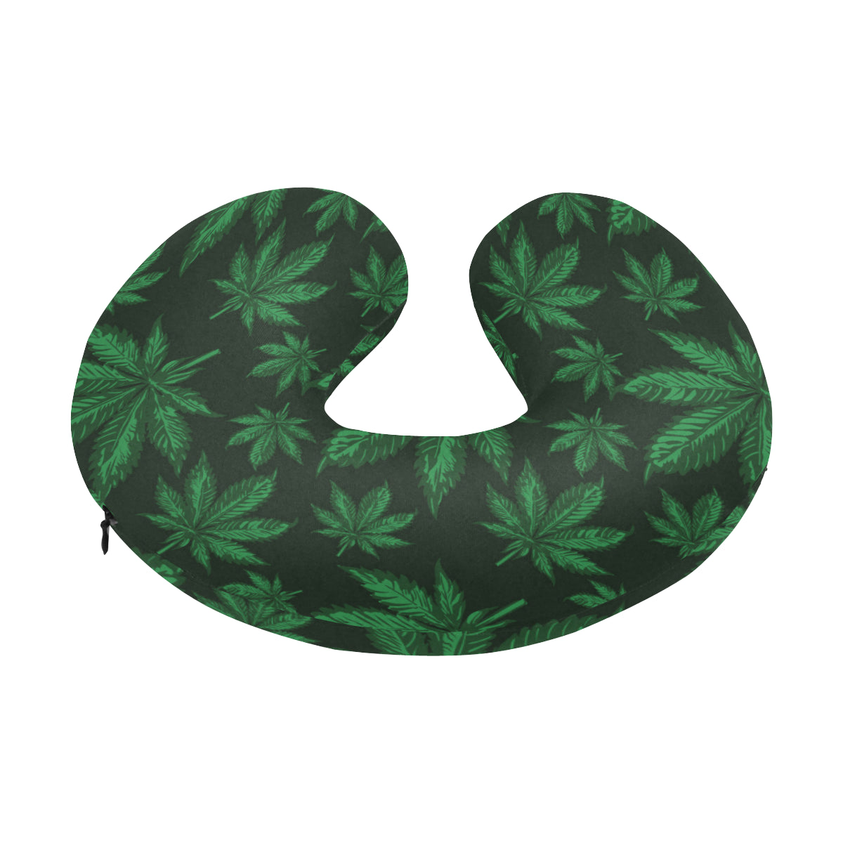 Pot Leaf Pattern Print Design A04 U-Shaped Travel Neck Pillow