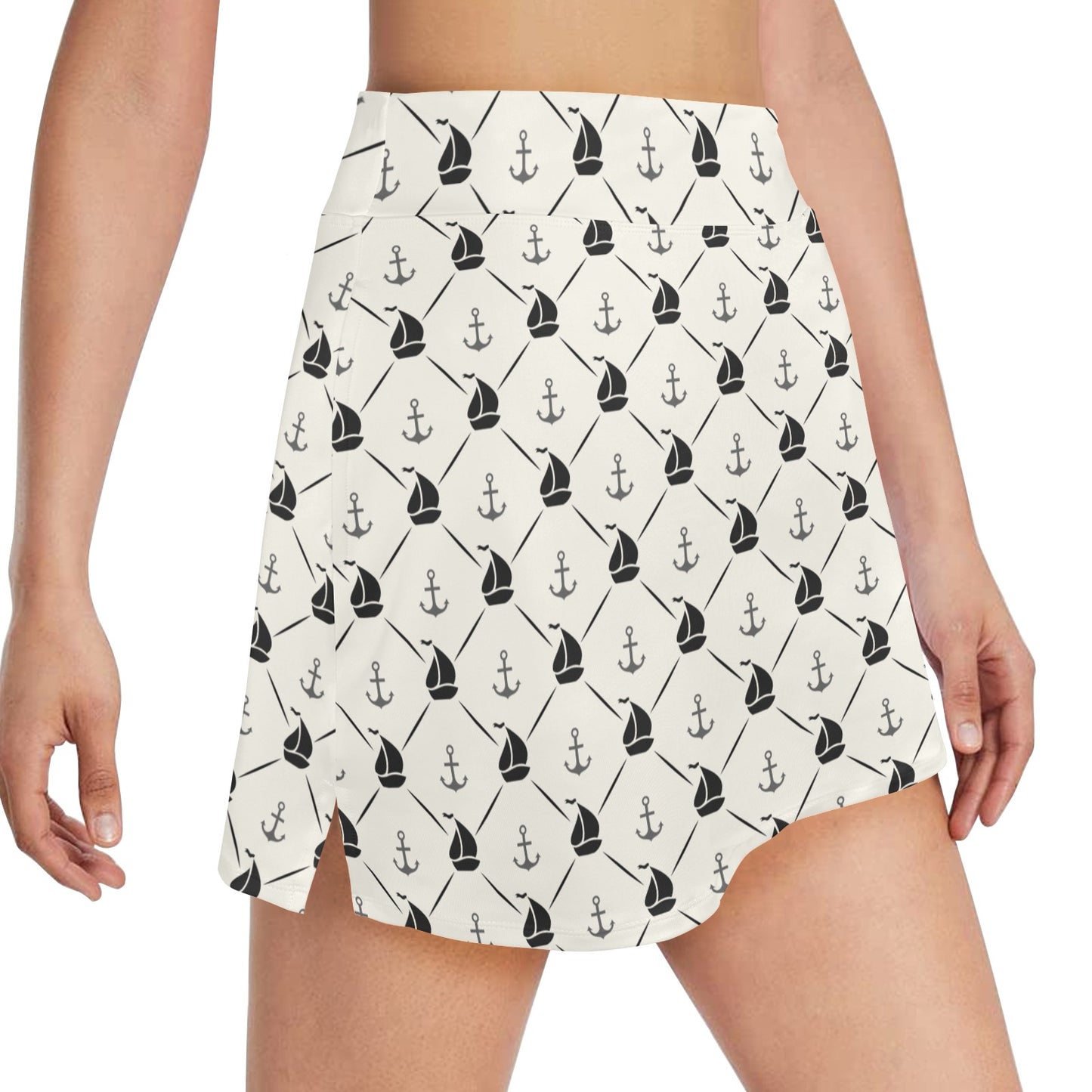 Sailboat Print Design LKS302 17" Golf & Pickleball Skort with Pockets